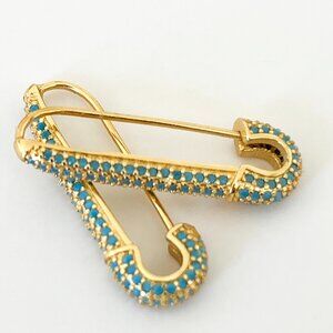 Mana Culture Turquoise Safety Pin Earrings